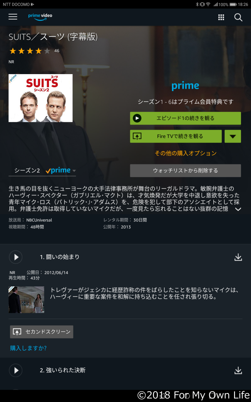 Amazon Prime Video Androidタブレット