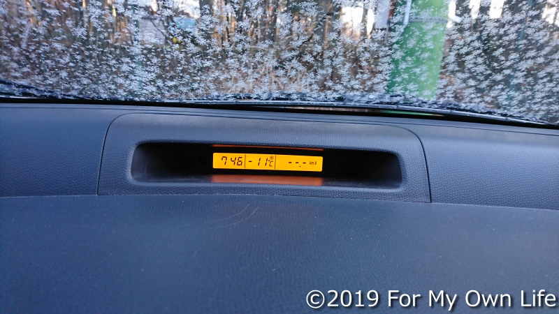 車載温度計によると-11℃